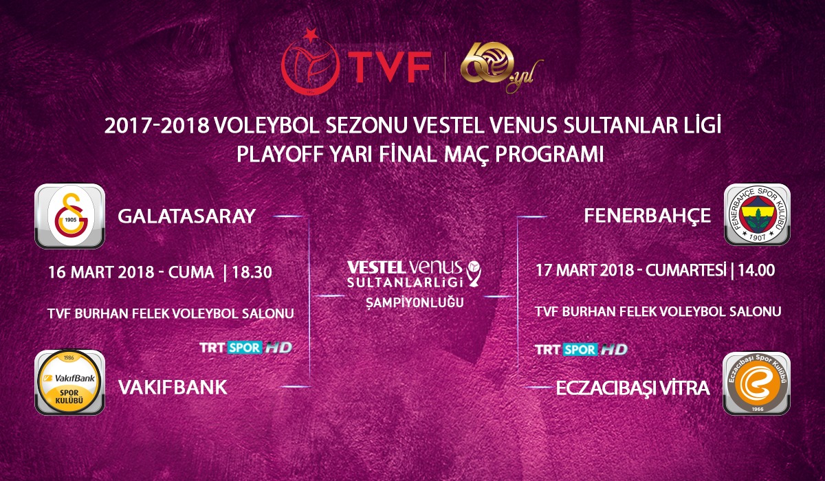 Vestel Venus Sultanlar Ligi Play-off Yarı Final Etabı Karşılaşmaları Başlıyor