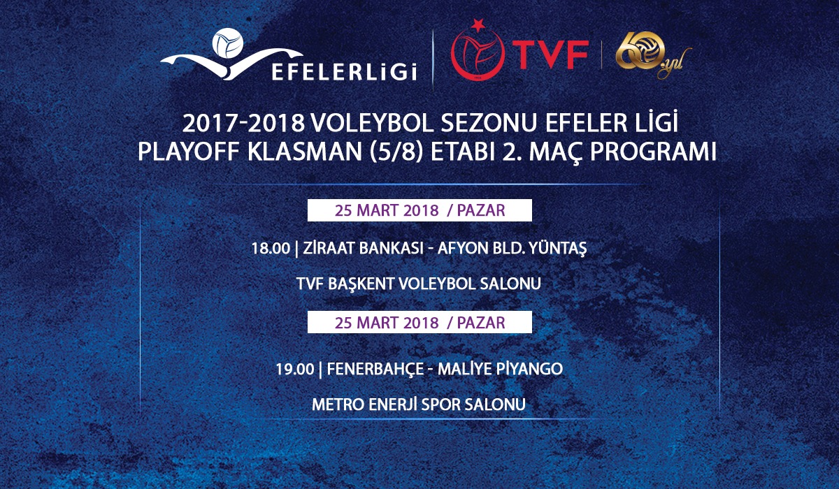 Efeler Ligi Play-off 5/8.’lik (Klasman) Etabı İkinci Karşılaşmaları Başlıyor