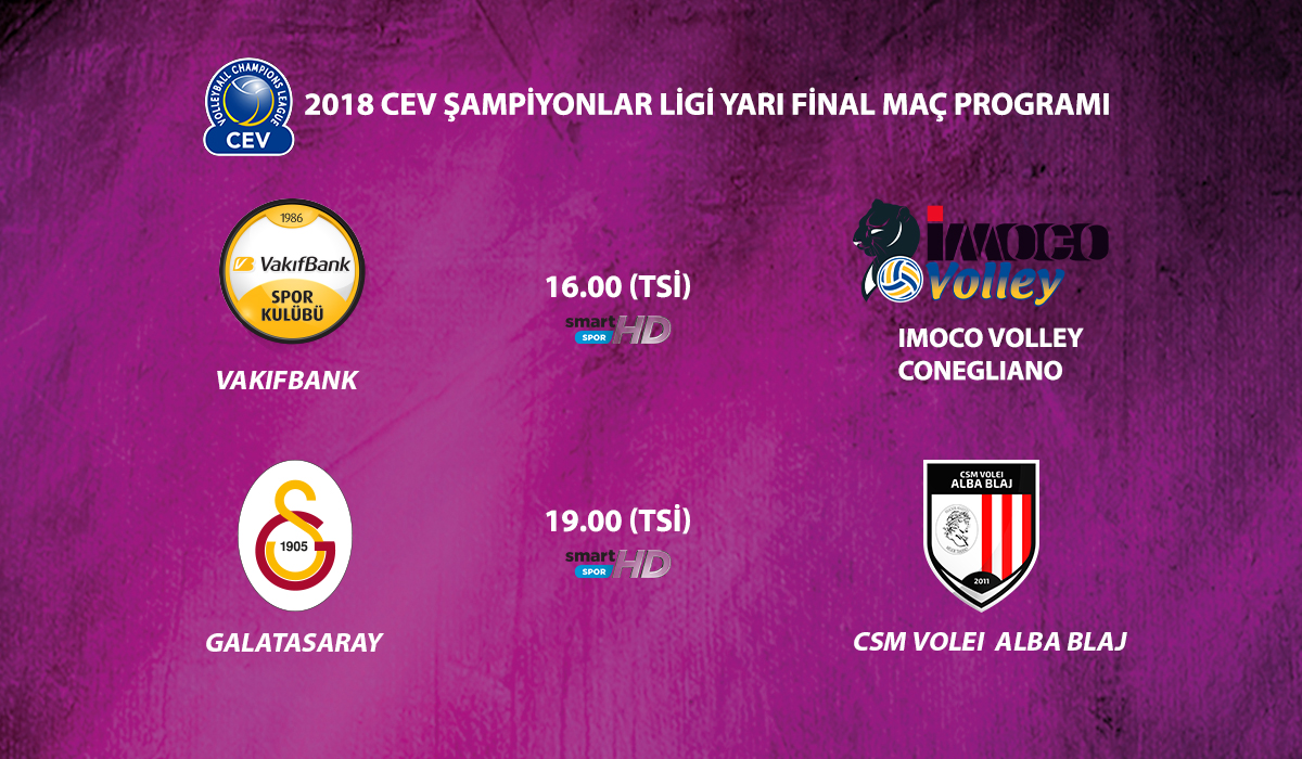 Galatasaray ve VakıfBank, CEV Şampiyonlar Ligi Final Four'unda Sahaya Çıkıyor