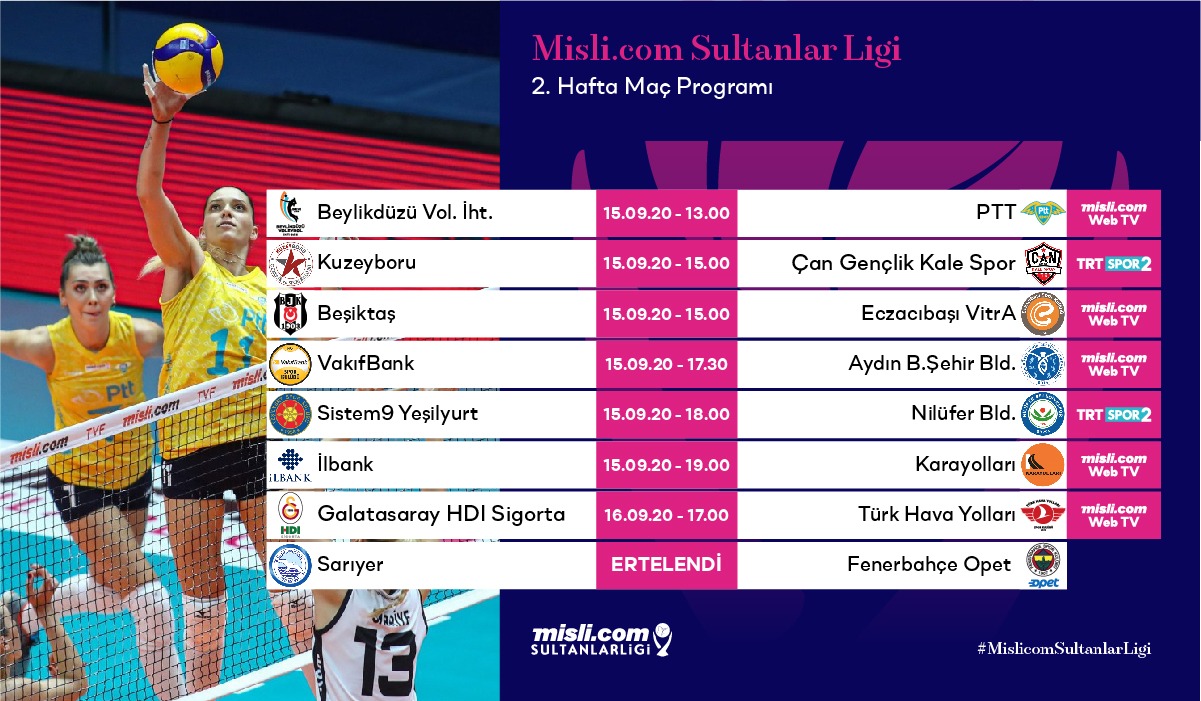 Misli.com Sultanlar Ligi 2. Hafta Başlıyor