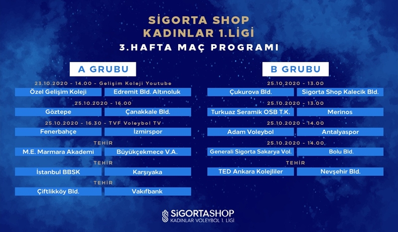 Sigorta Shop Kadınlar Voleybol 1. Ligi’nde 3. Hafta Başlıyor