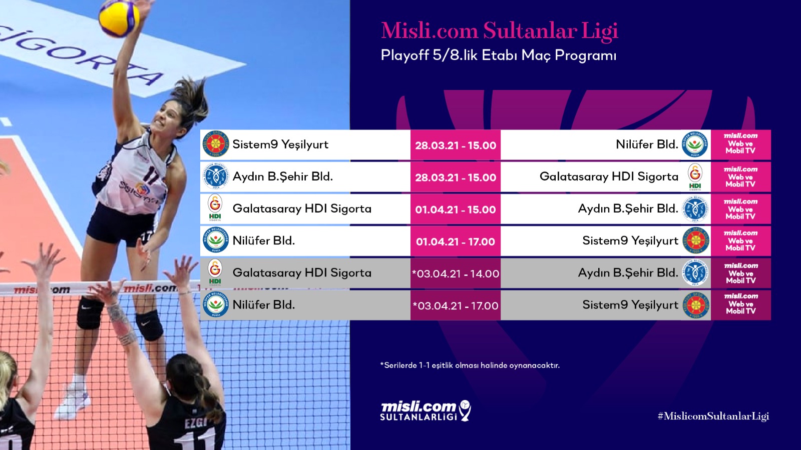 Misli.com Sultanlar Ligi’nde Play-off 5/8.lik Etabı Başlıyor