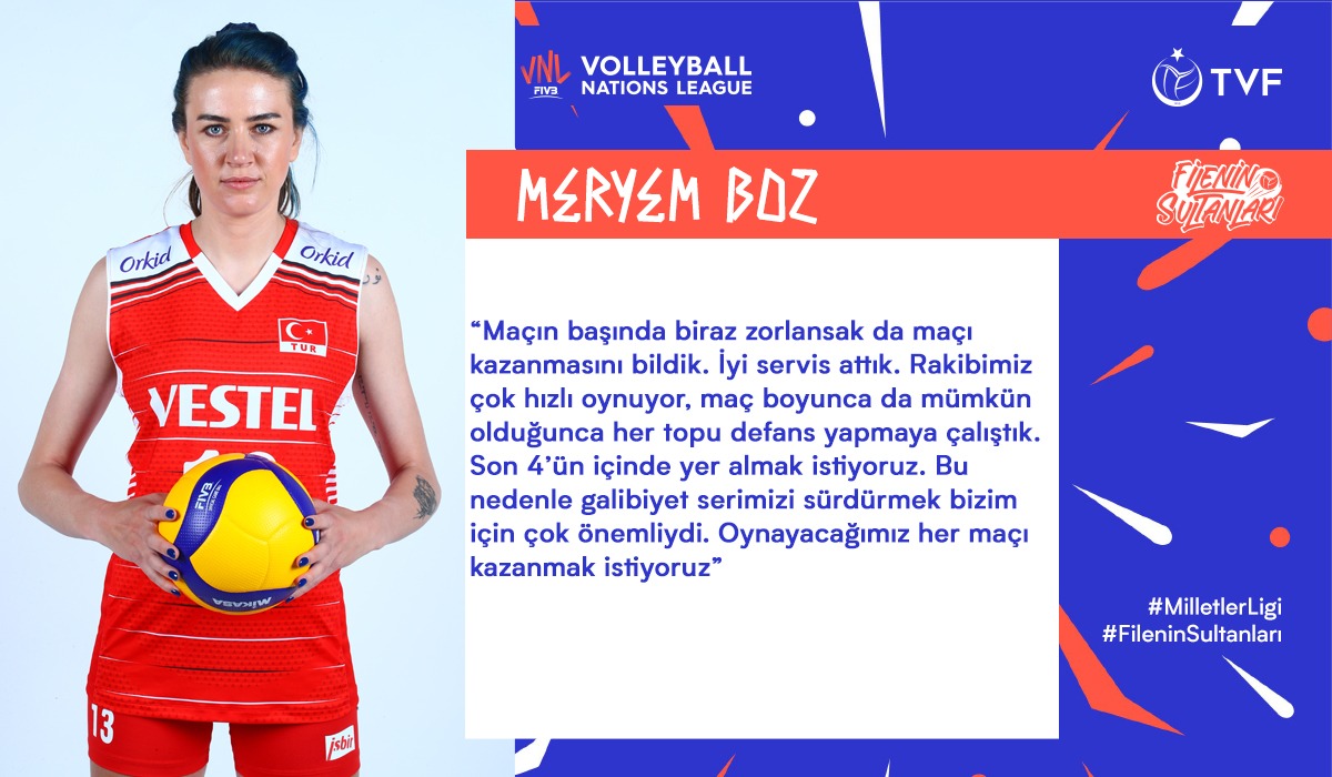 Meryem Boz: "Galibiyet serimizi sürdürmek bizim için çok önemliydi"