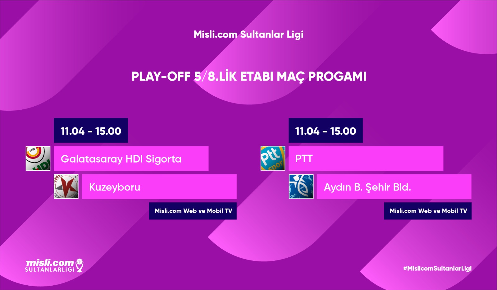 Misli.com Sultanlar Ligi Play-off 5/8 Etabı'nda 2. Karşılaşmalar Başlıyor