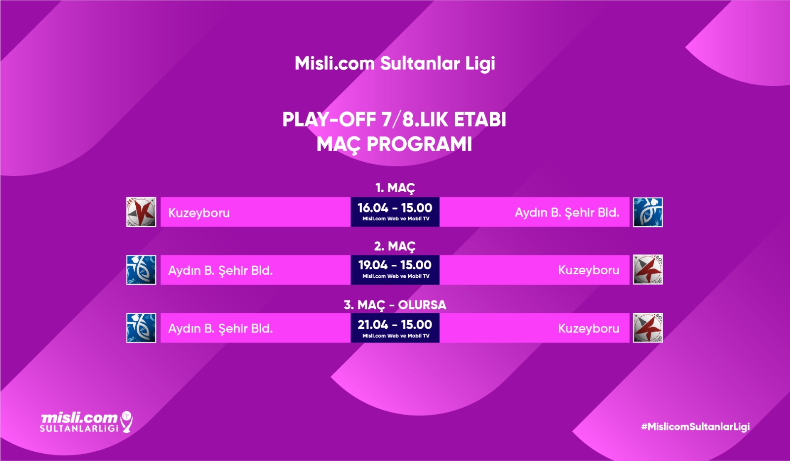 Misli.com Sultanlar Ligi'nde Play-off 7/8.lik Etabı Başlıyor