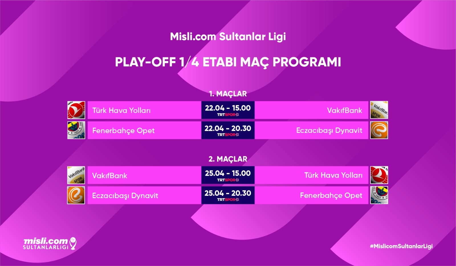 Misli.com Sultanlar Ligi'nde Play-off 1/4 Etabı Başlıyor