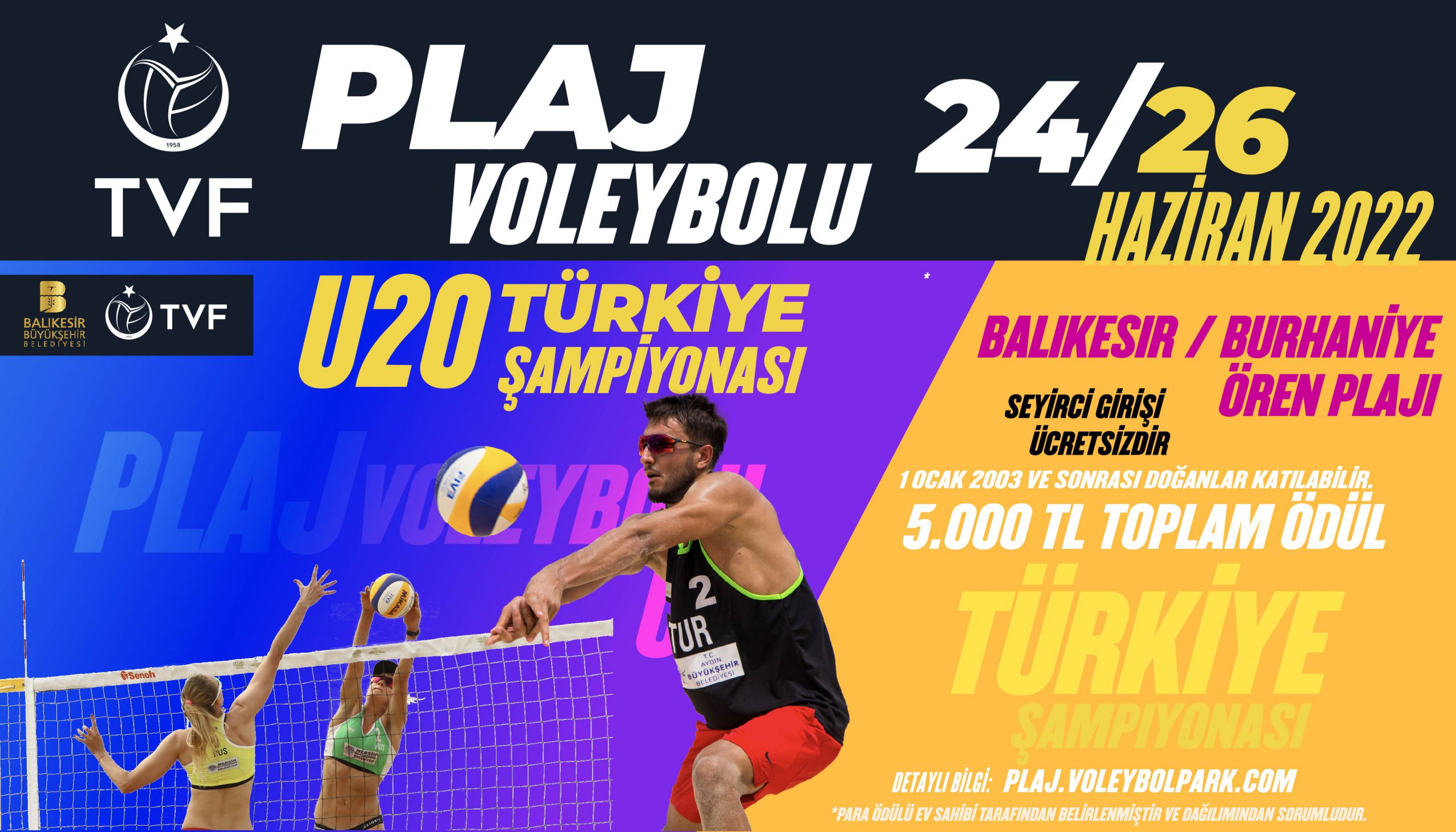 U20 Plaj Voleybolu Türkiye Şampiyonası Duyurusu