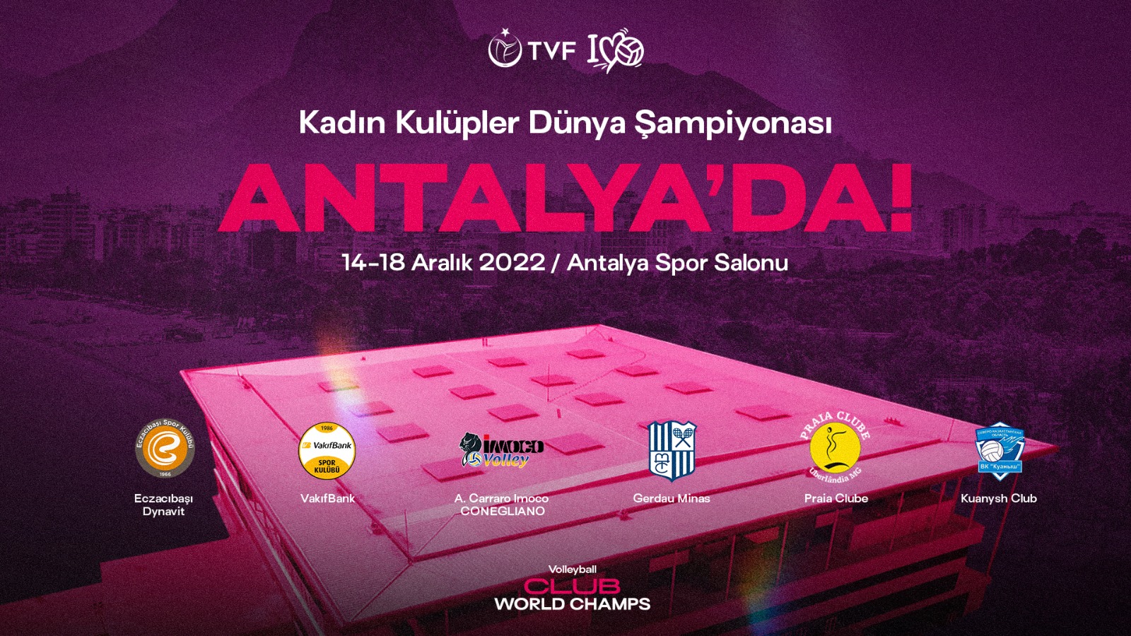 2022 Kadın FIVB Dünya Kulüpler Şampiyonası'na Antalya Ev Sahipliği Yapacak