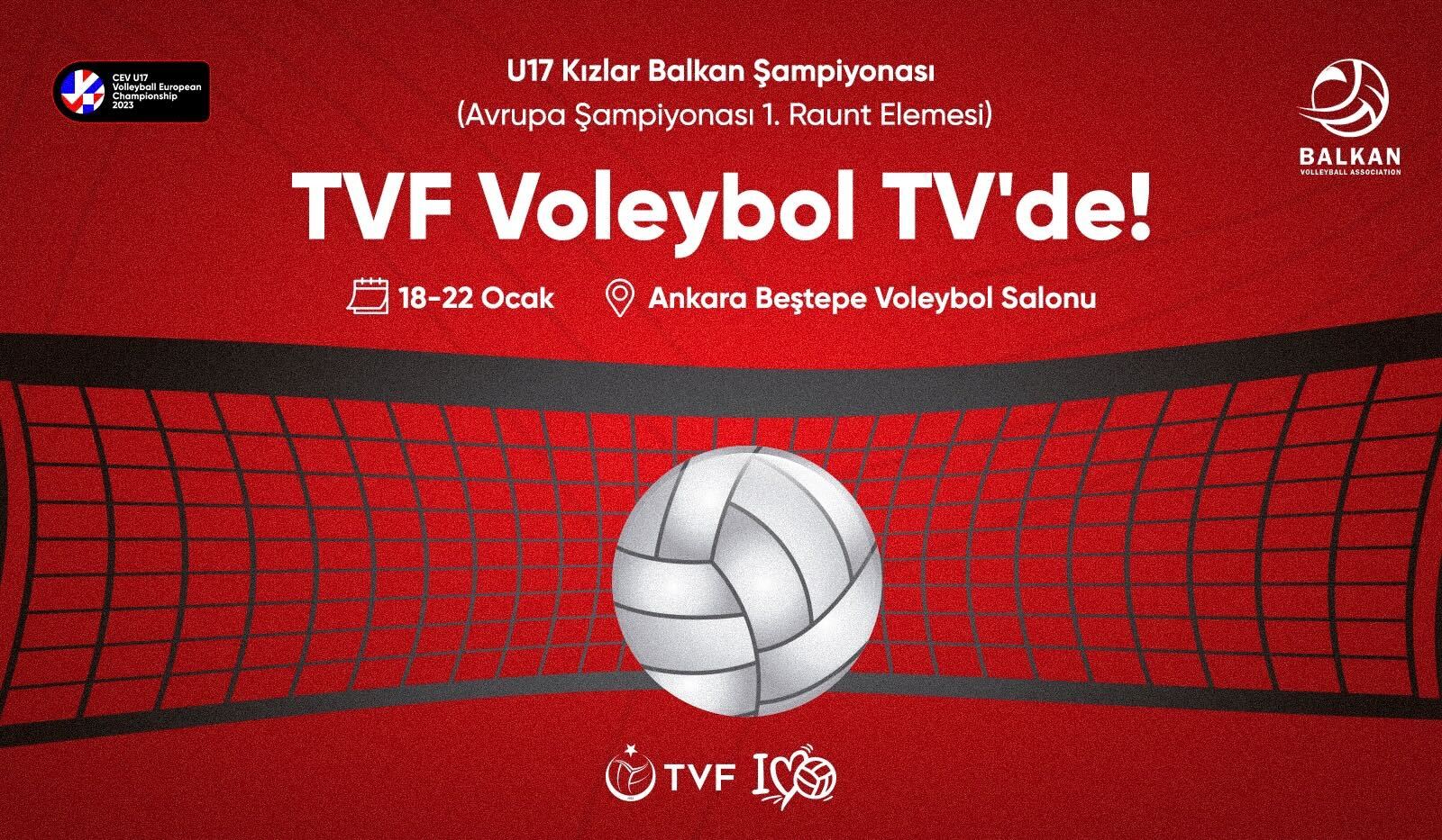 U17 Kızlar Avrupa Şampiyonası Elemeleri 1. Raunt Heyecanı TVF Voleybol TV’de