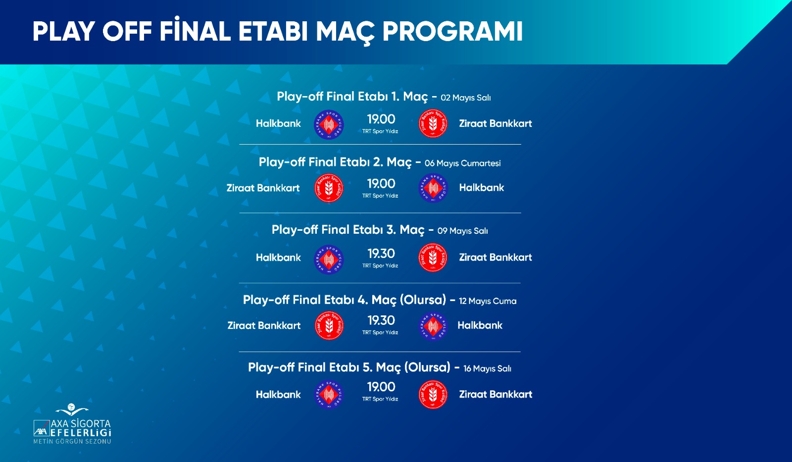 AXA Sigorta Efeler Ligi Metin Görgün Sezonu'nda Final Etabı Başlıyor