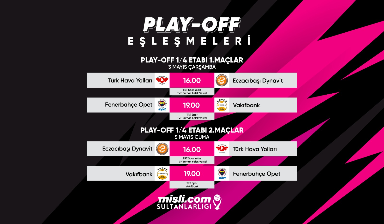 Misli.com Sultanlar Ligi’nde Play-off 1/4 Etabı Başlıyor