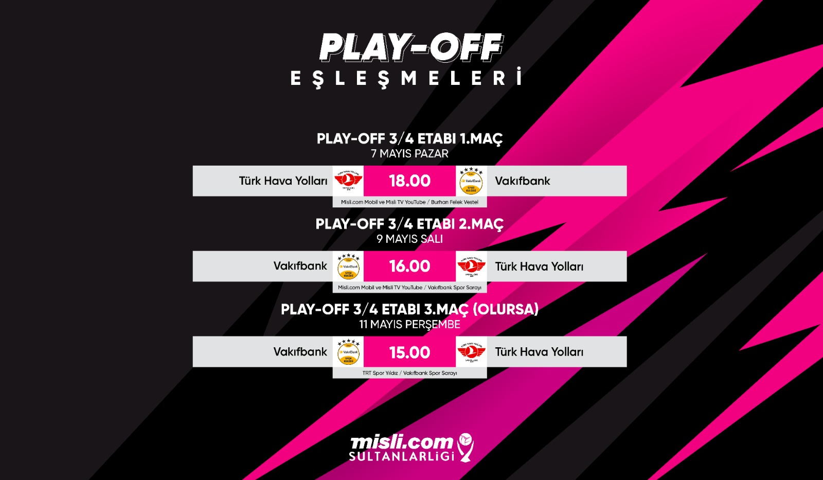 Misli.com Sultanlar Ligi’nde Play-off 3/4.lük Etabı Başlıyor