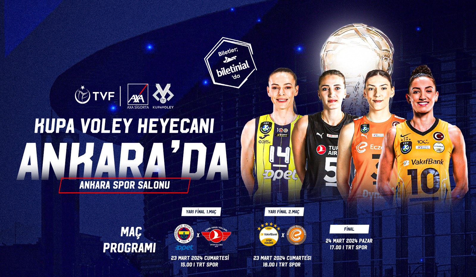 Kadınlar AXA Sigorta Kupa Voley'de Final Heyecanı Başlıyor