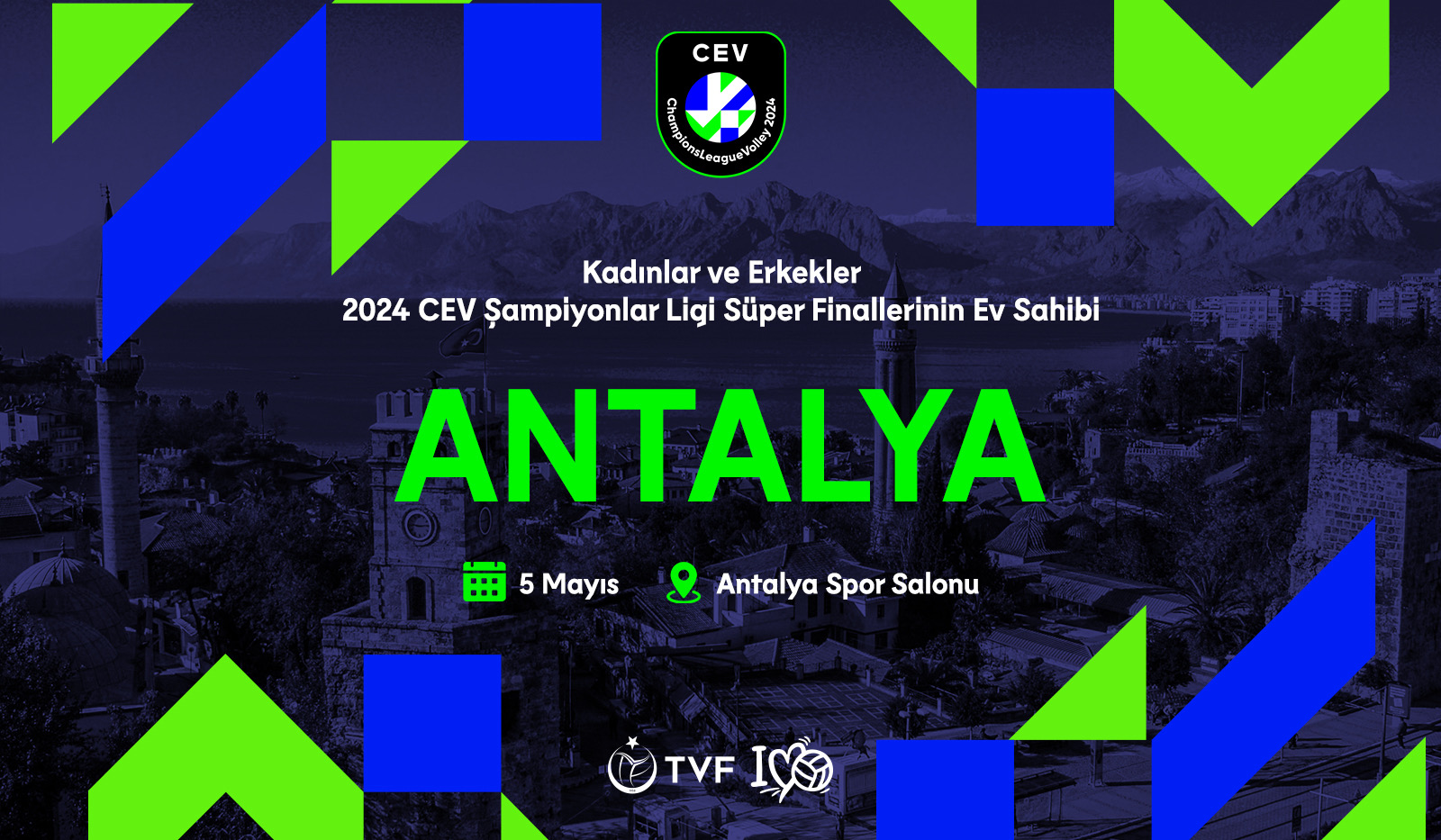 2024 CEV Şampiyonlar Ligi Süper Finalleri'ne Antalya Ev Sahipliği Yapacak