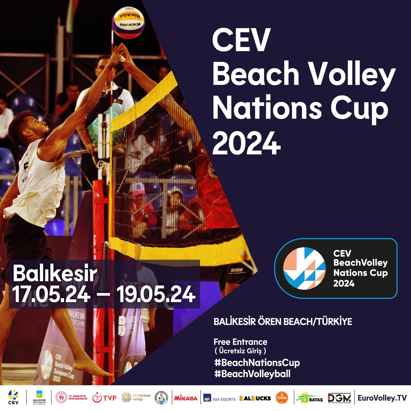 2024 CEV Plaj Voleybolu Milletler Kupası Ören'de Başlıyor