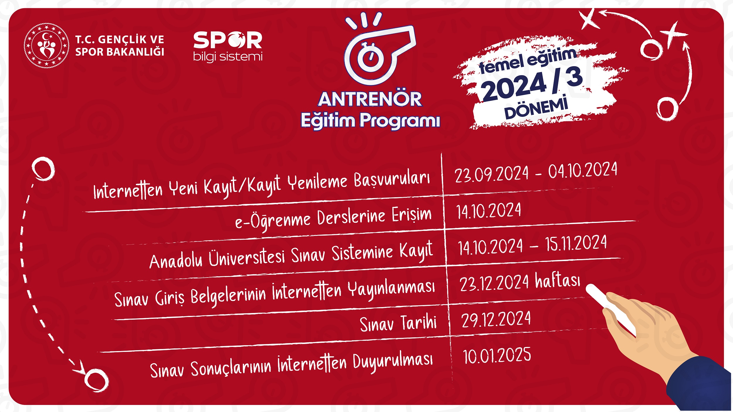 2024/3 Antrenör Temel Eğitim Sınavı Duyurusu