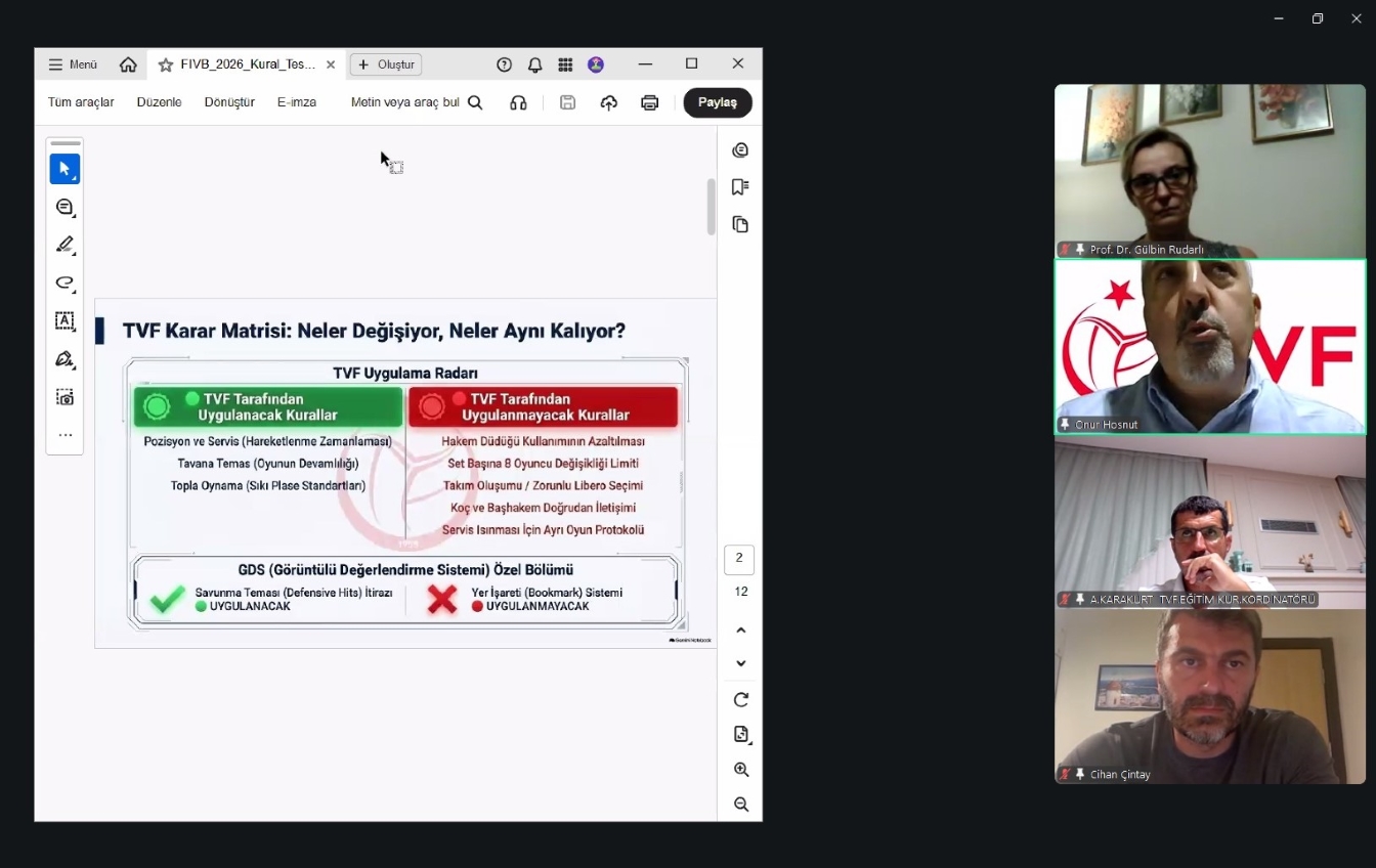 Altyapı Vize/Gelişim Semineri Çevrim İçi Gerçekleştirildi